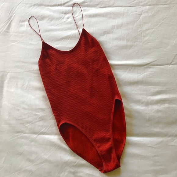 Out From Under Seamless Bungee Bodysuit in Rust - Picture 6 of 7